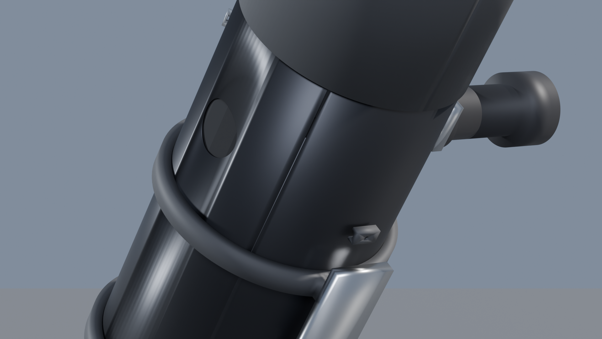 Close view of the spider, stalk and secondary holder